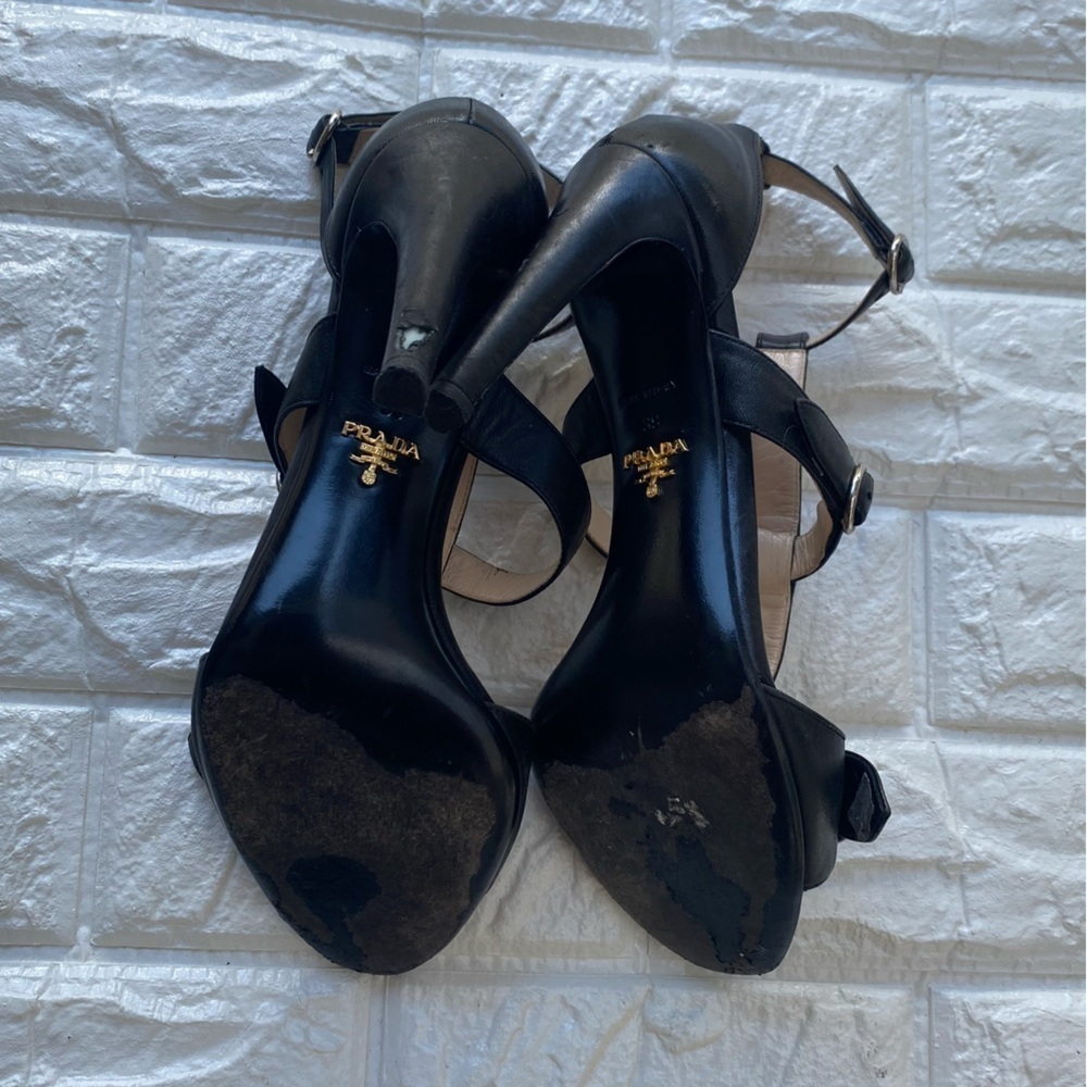 PRADA Milano Italy Leather Ankle Strap sandals 39 - Picture 9 of 12